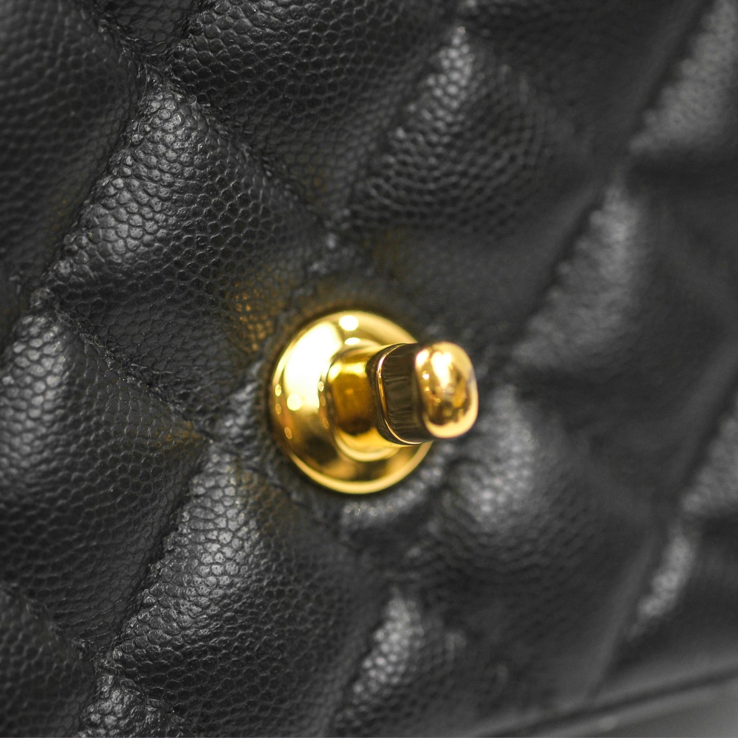 Chanel Mini Square Flap Quilted Black Caviar Gold Hardware