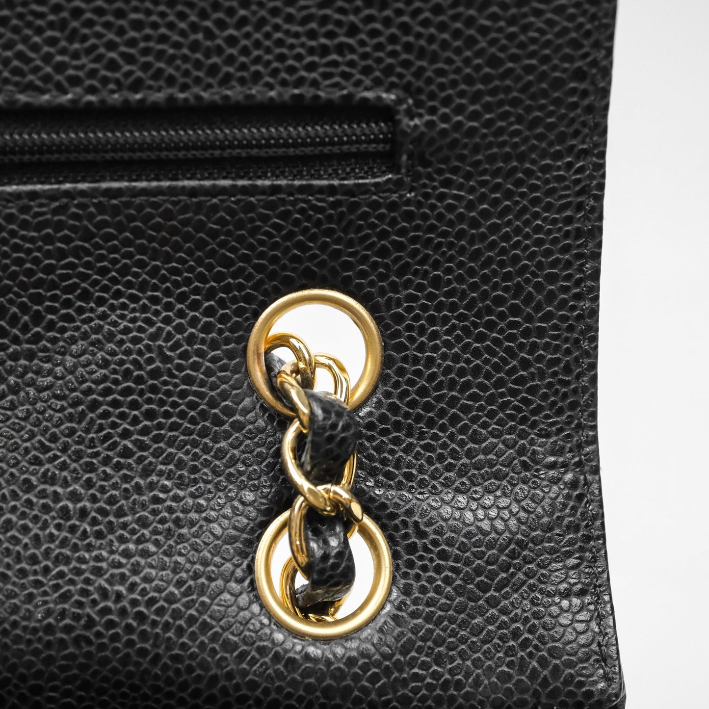 Chanel Classic M/L Medium Flap Quilted Black Caviar Gold Hardware