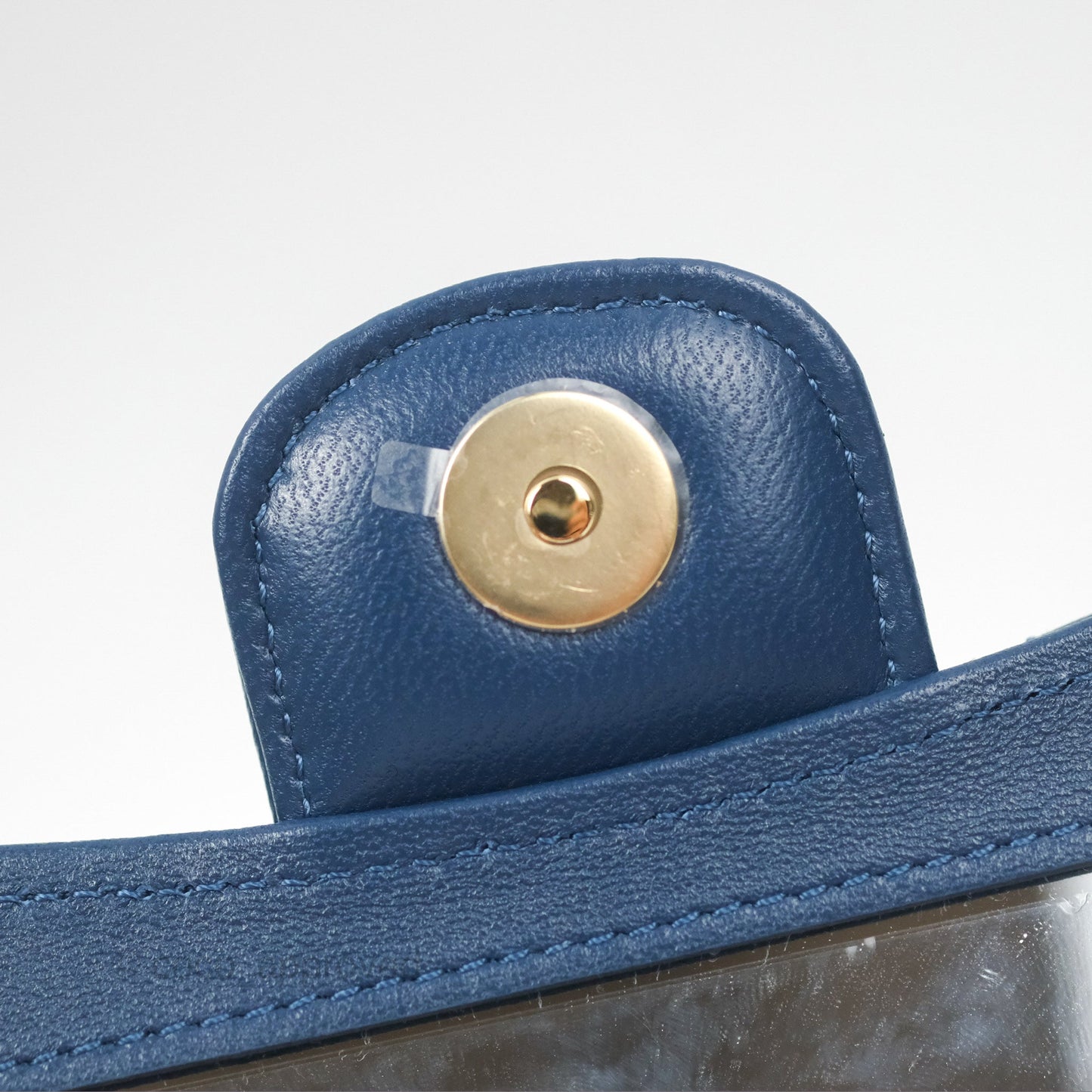 Chanel Mini Handle Clutch With Chain Navy Lambskin Gold Hardware