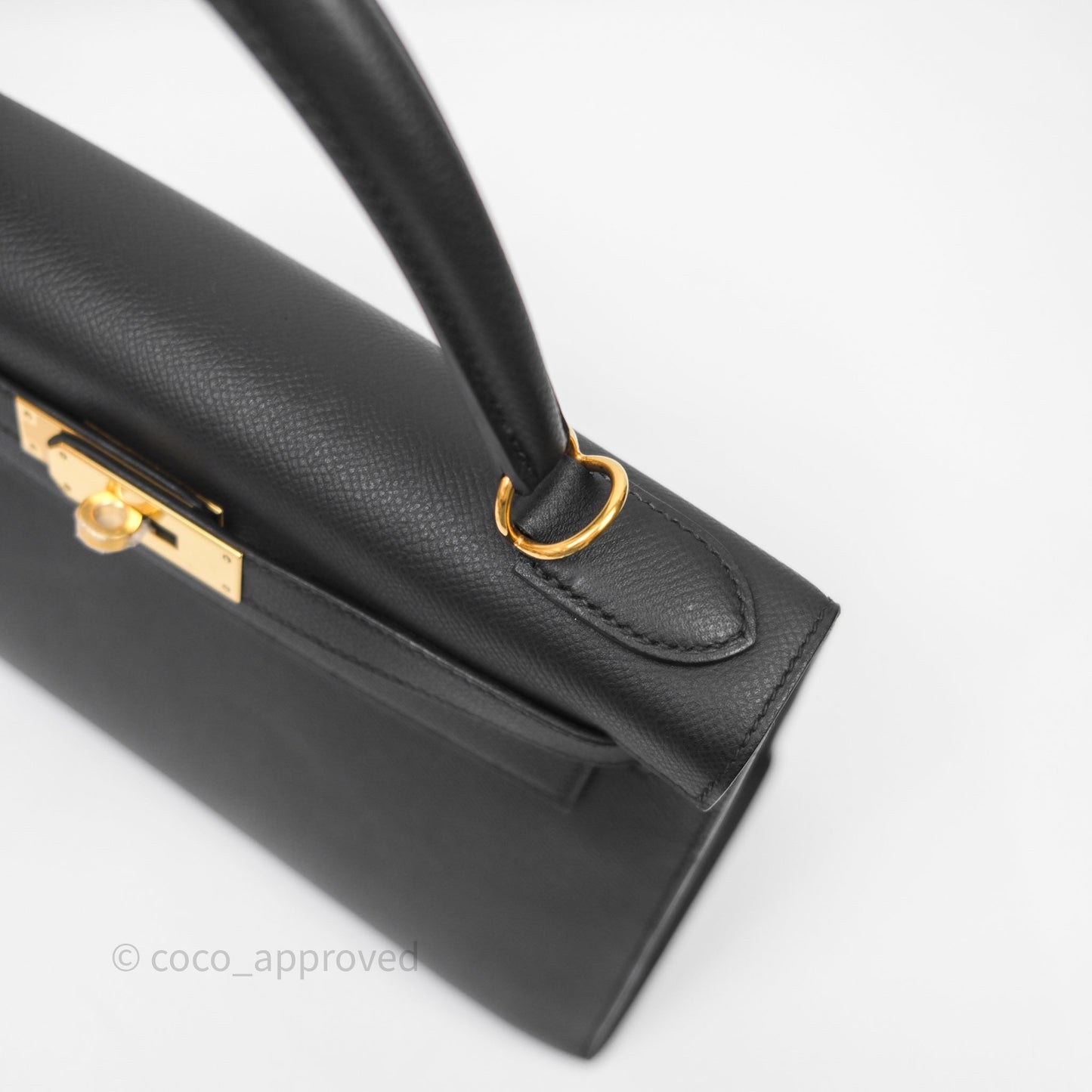 Hermès Kelly 28 Black Epsom Gold Hardware