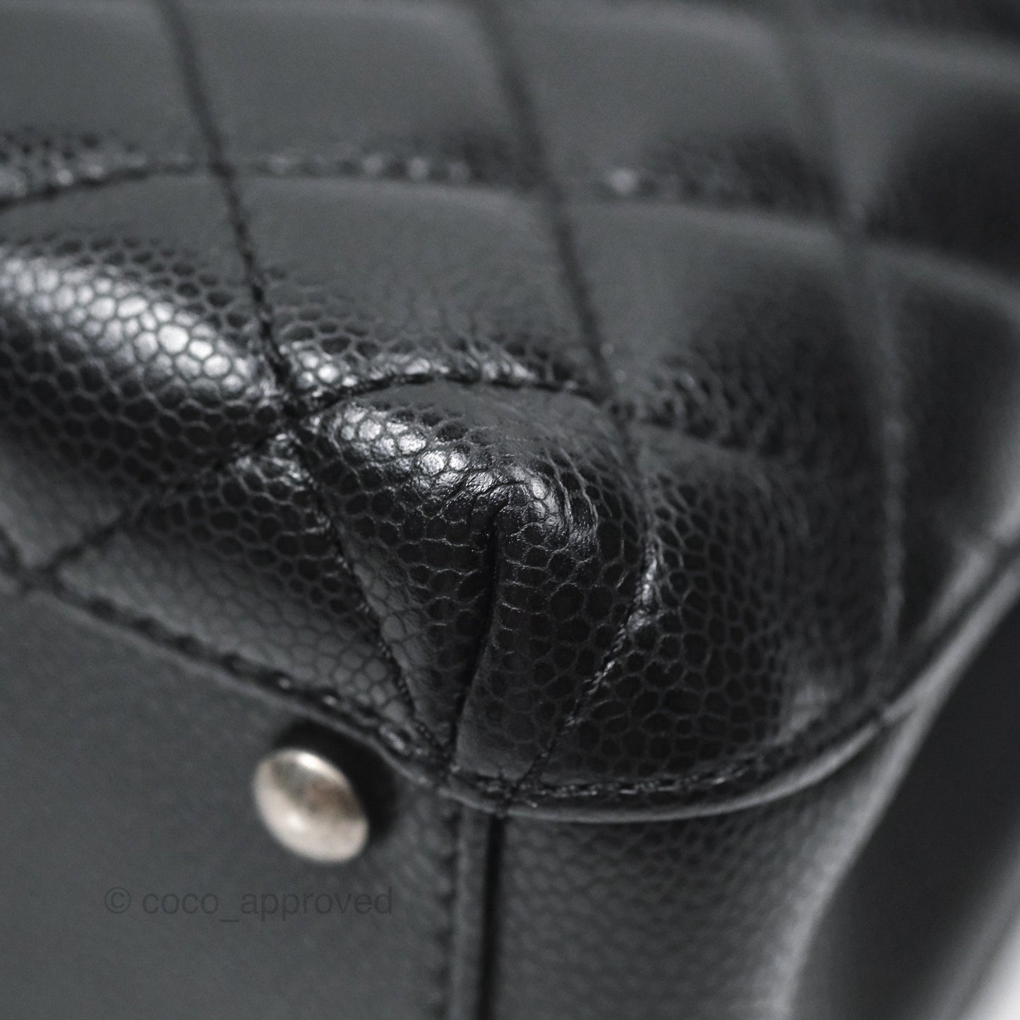 Chanel Quilted Small City Shopping Bag Black Caviar Ruthenium Hardware
