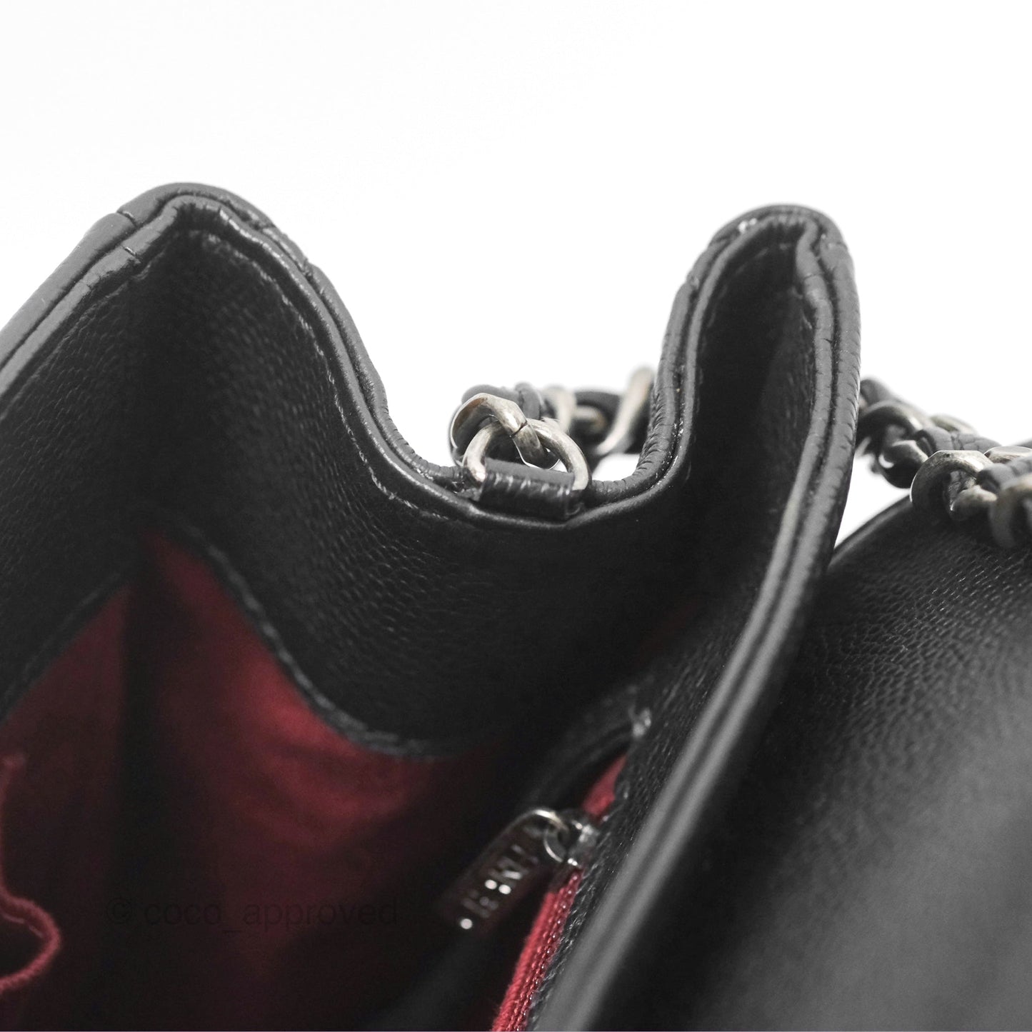 Chanel Top Handle Flap Bag Black Caviar Ruthenium Hardware