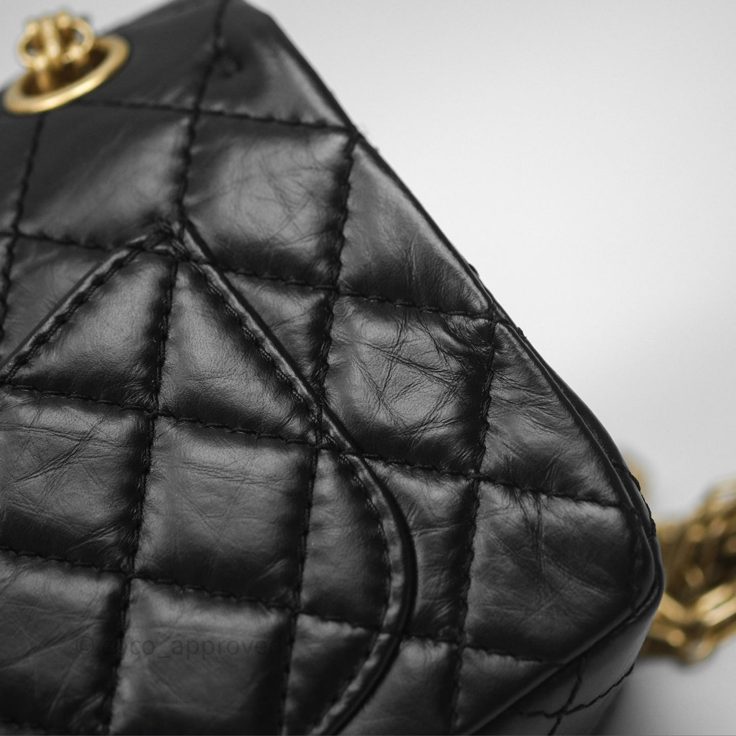 Chanel Mini Reissue 224 Black Aged Calfskin Gold Hardware