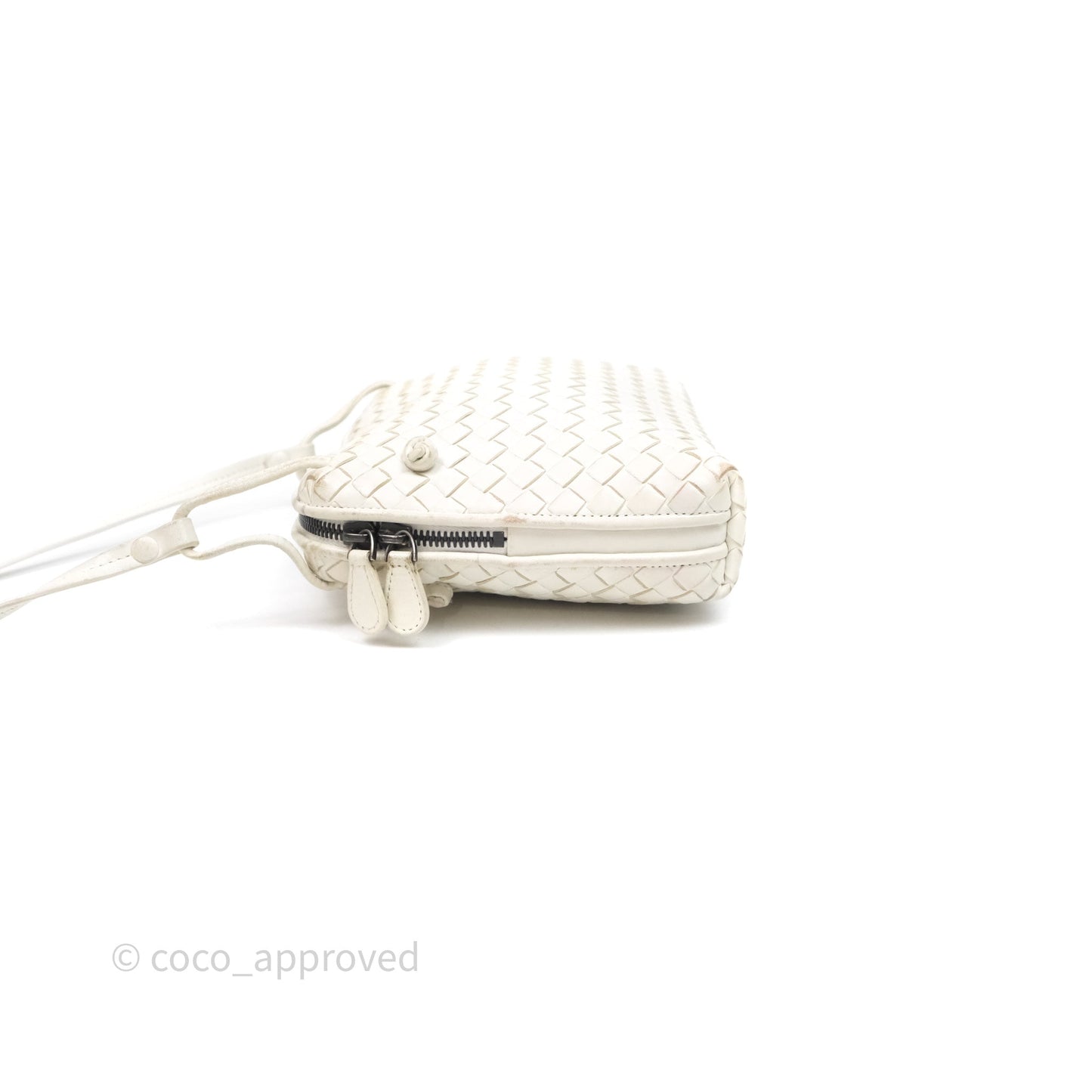 Bottega Veneta Nodini Crossbody Bag White Nappa Intrecciato