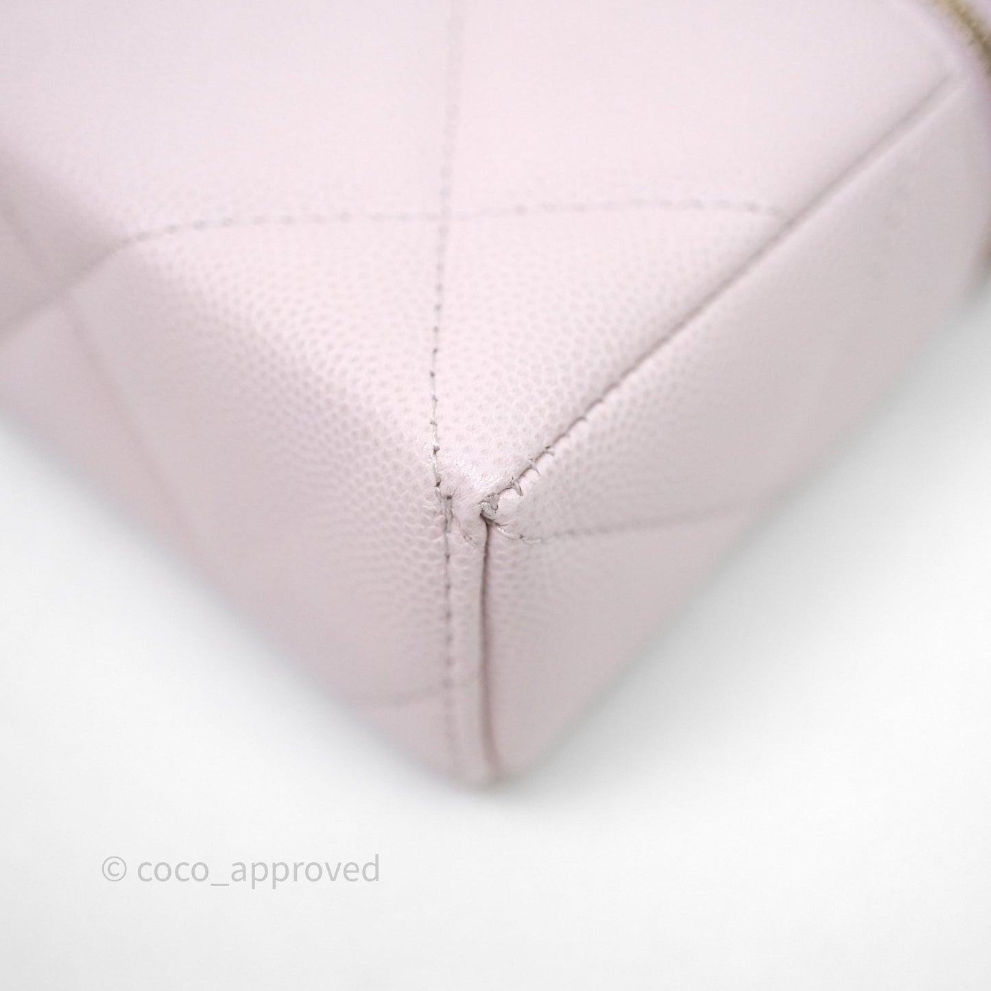 Chanel Top Handle Long Vanity with Chain Light Lilac Pink Caviar Gold Hardware