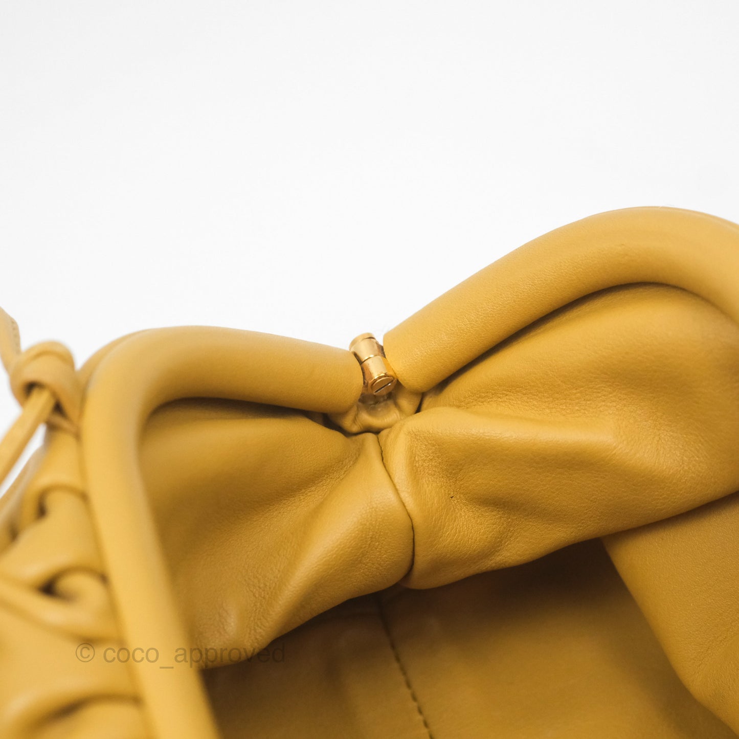 Bottega Veneta The Mini Pouch Mustard Calfskin