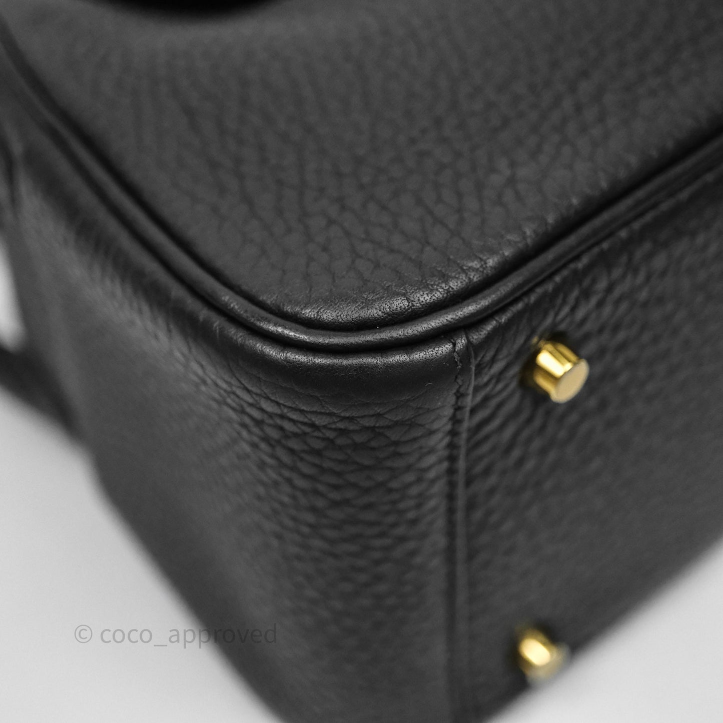 Hermès Mini Lindy 20 Noir 89 Clemence Gold Hardware