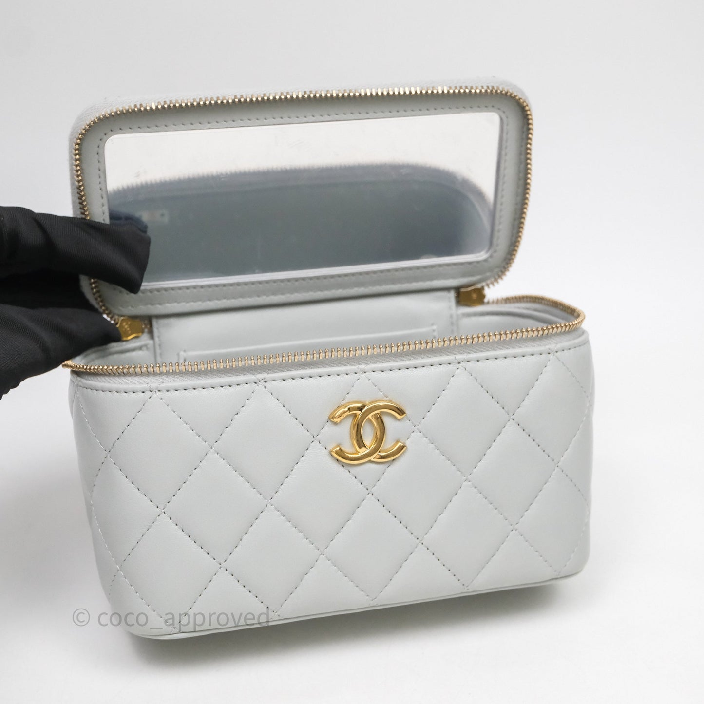Chanel Coco Chain Vanity Blue Lambskin Gold Hardware