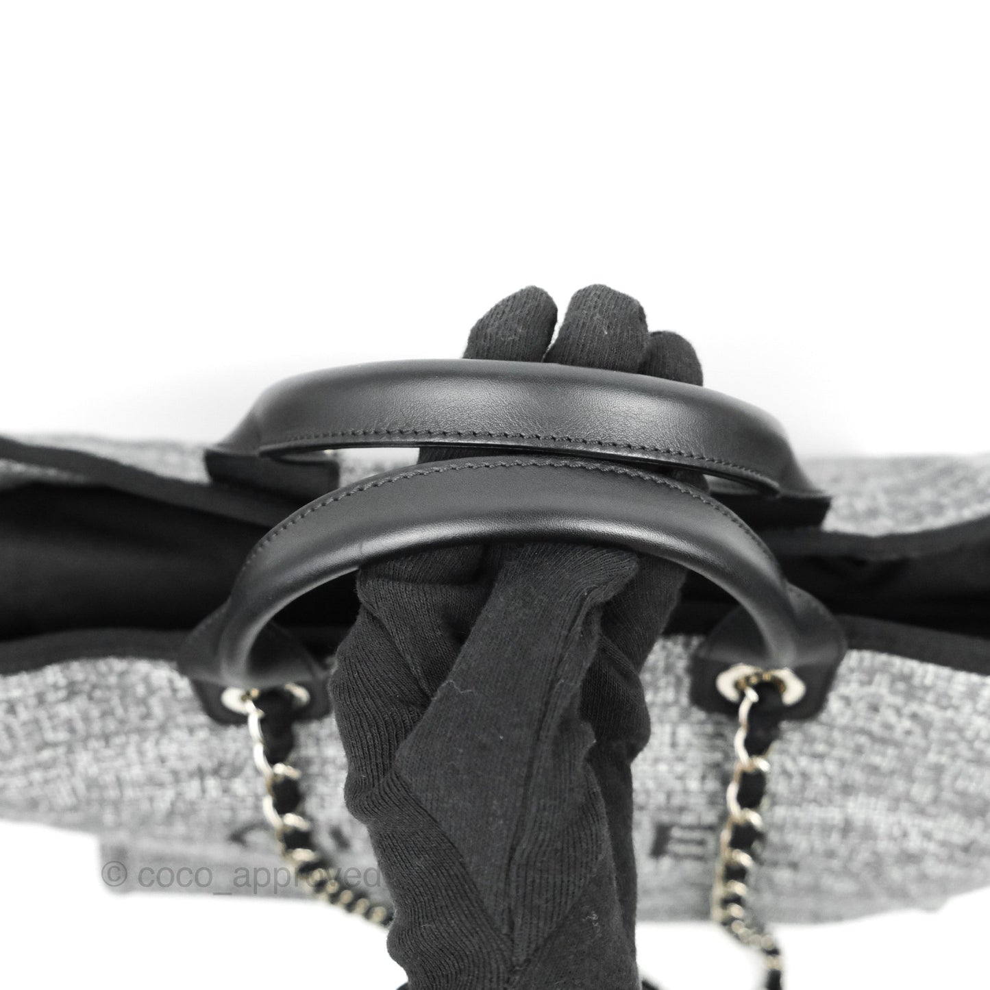 Chanel Large Deauville Charcoal Grey Tweed