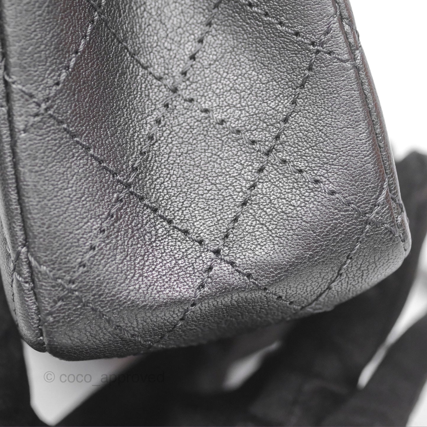 Chanel Mini Reissue 224 Dark Grey Grained Calfskin Ruthenium Hardware