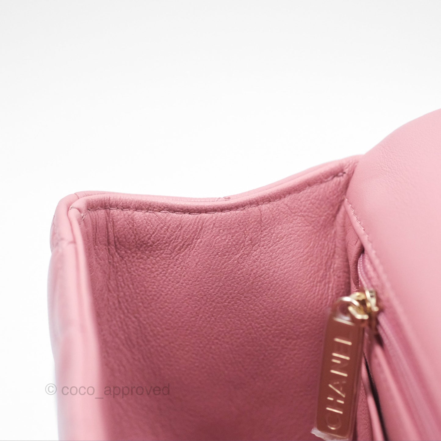 Chanel Top Handle Mini Rectangular Flap Bag Pink Lambskin Gold Hardware