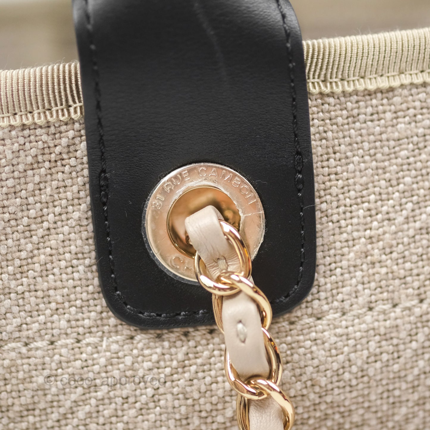 Chanel New Small Deauville Black/Taupe Canvas