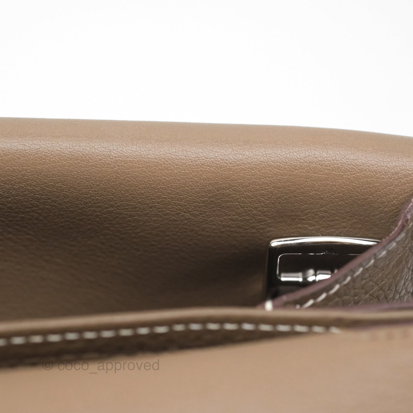 Hermès Halzan 31 Etoupe Clemence Palladium Hardware