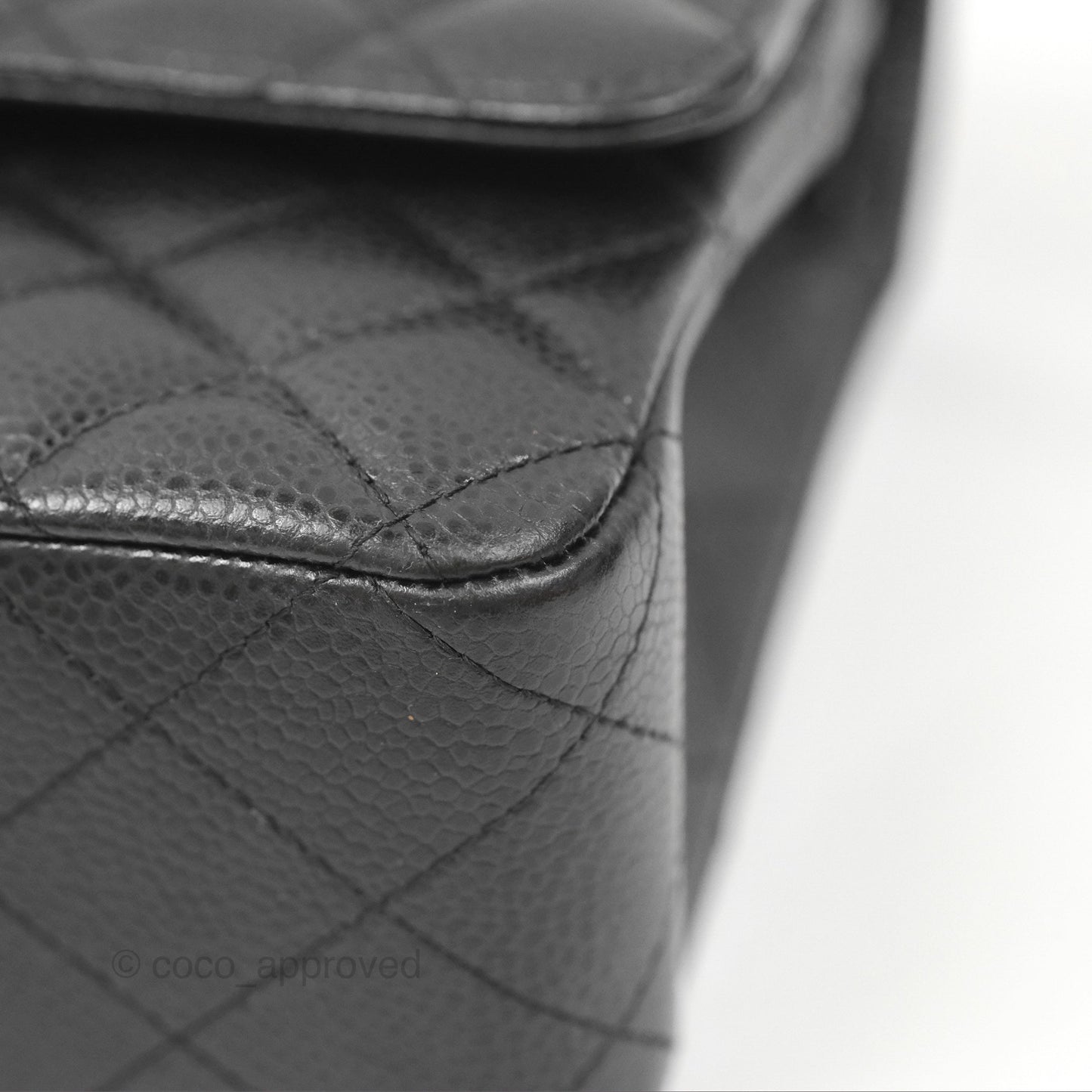 Chanel Classic M/L Medium Flap Quilted Black Caviar Gold Hardware