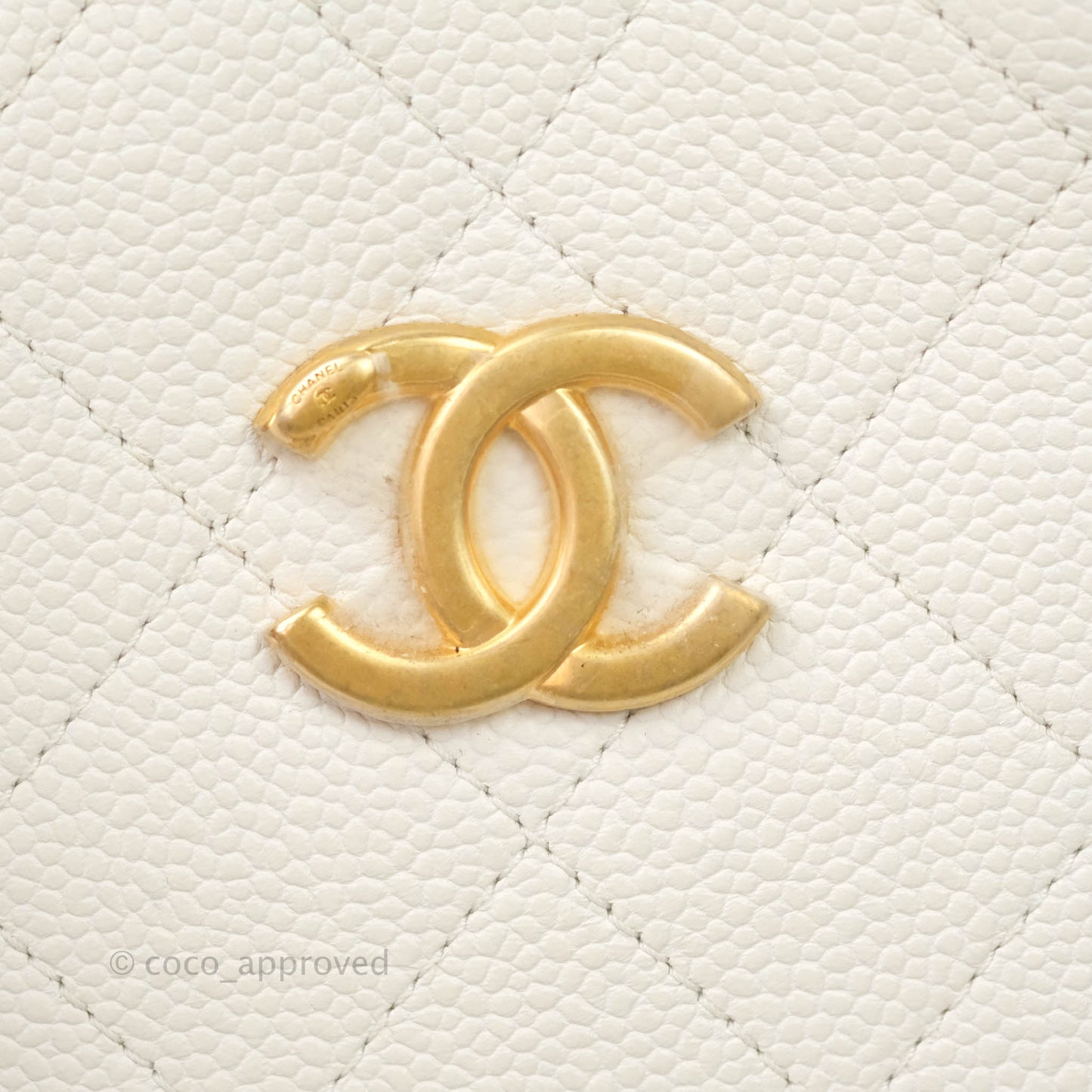 Chanel Grained Calfskin Ivory Drawstring Bucket Bag Aged Gold Hardware