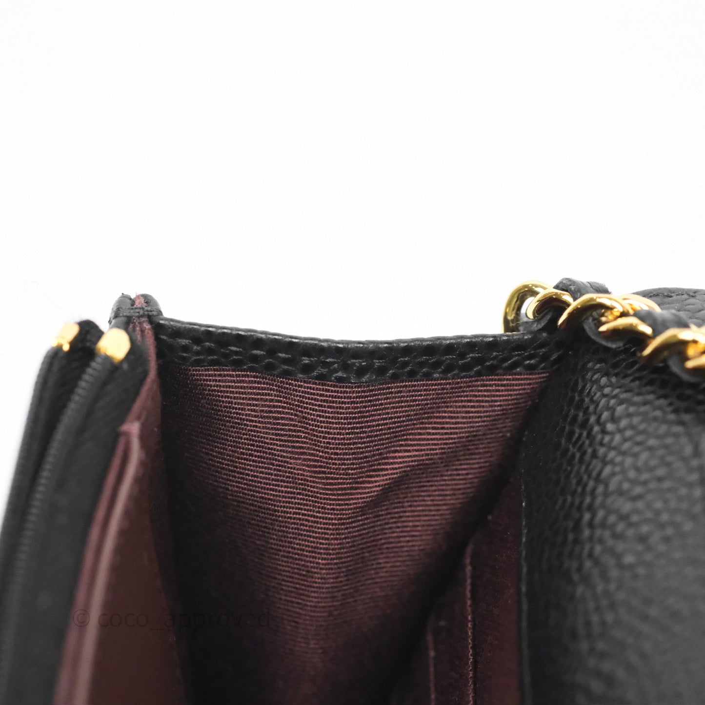 Chanel Classic Wallet On Chain WOC Quilted  Black Caviar Gold Hardware