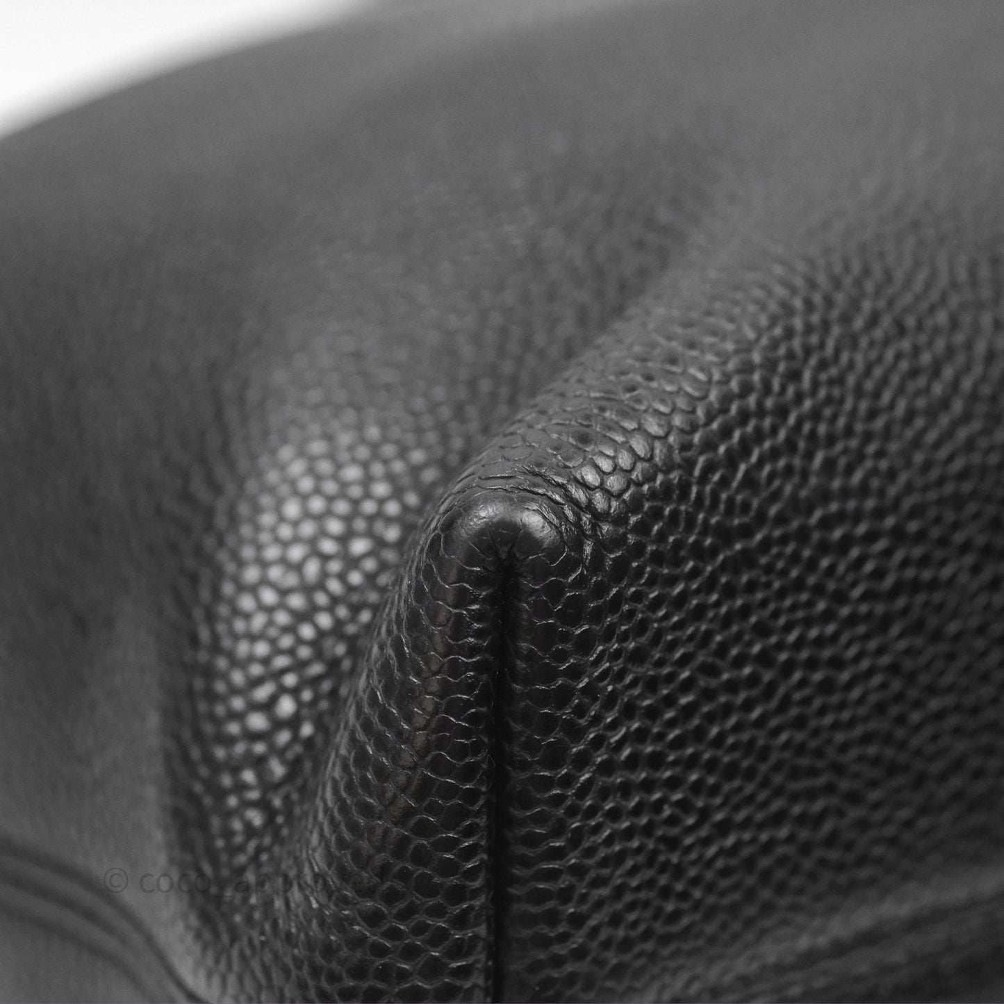 Chanel Vintage CC Tote Bag Black Caviar