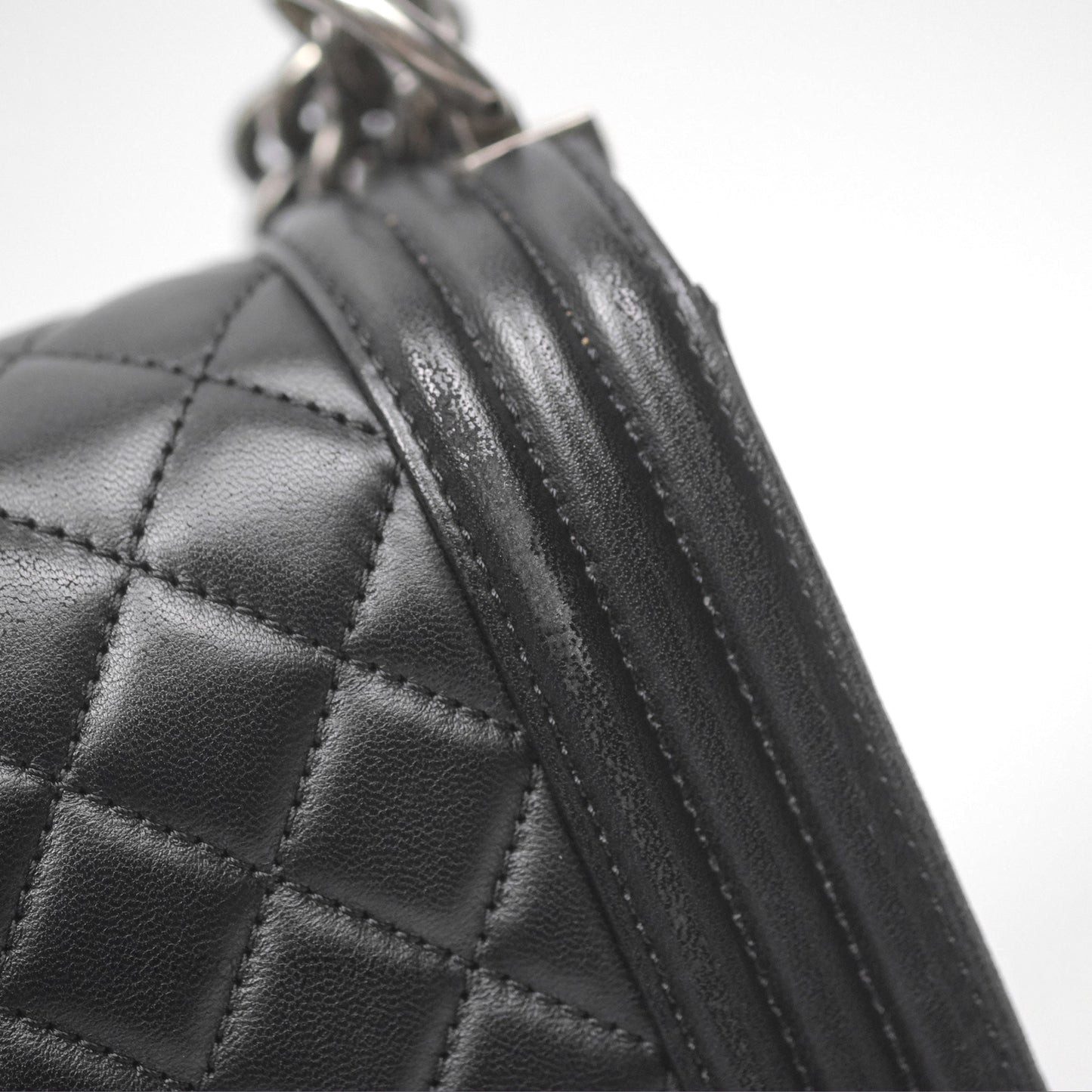Chanel Medium Boy Quilted Black Lambskin Ruthenium Hardware