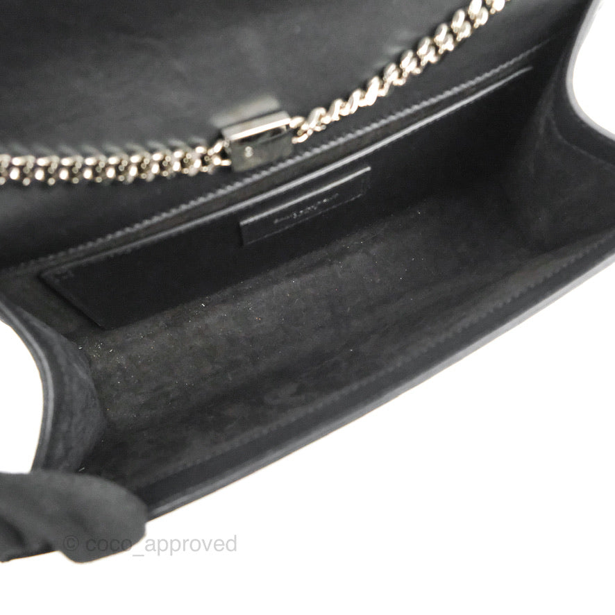 Saint Laurent Medium Kate Tassel Chain Bag Black Smooth Calfskin Silver Hardware