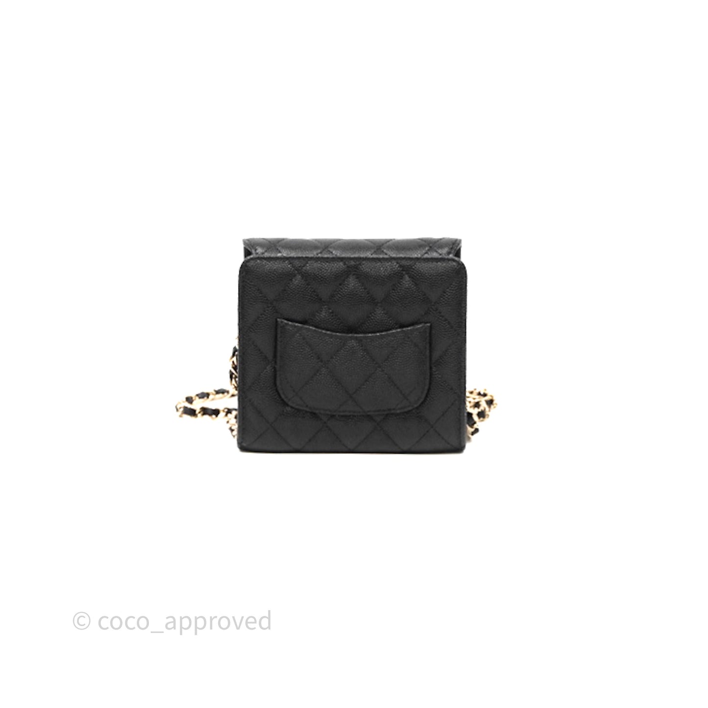 Chanel Quilted Mini Wallet on Chain WOC Black Caviar Gold Hardware