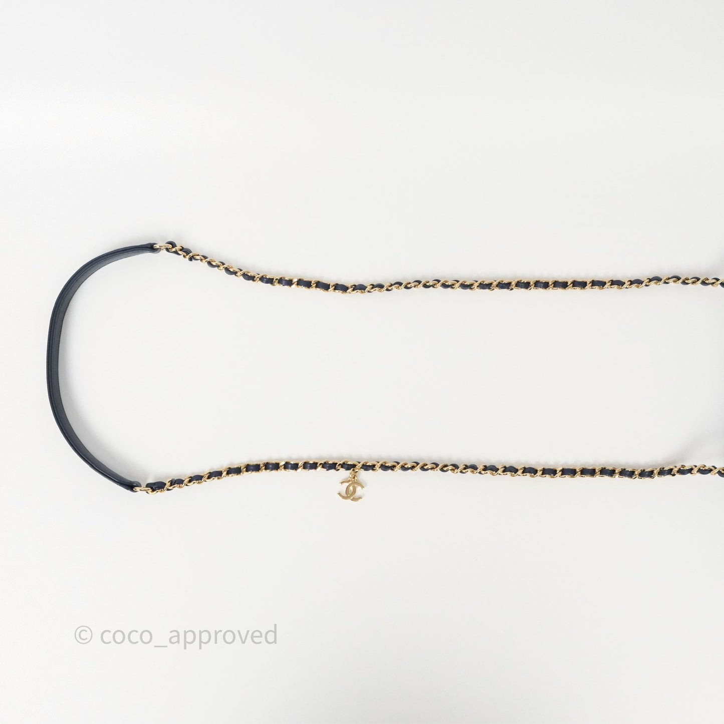 Chanel CC Mania Flap Bag Navy Lambskin Gold Hardware