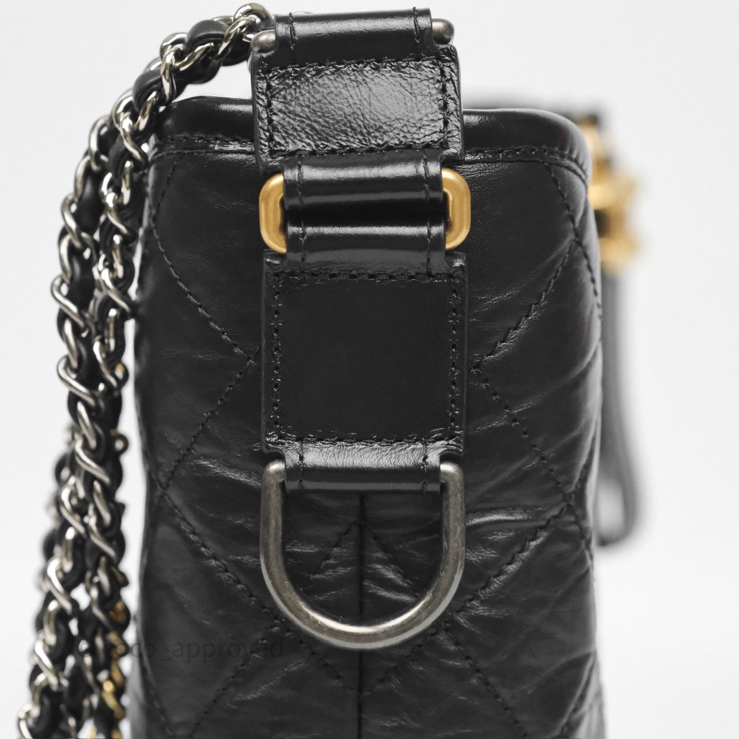 Chanel New Medium Gabrielle Hobo Quilted Black Aged Calfskin