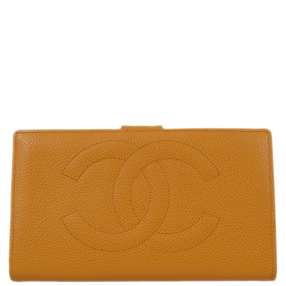 Luxury Chanel 1997-1999 Orange Caviar Timeless Long Wallet