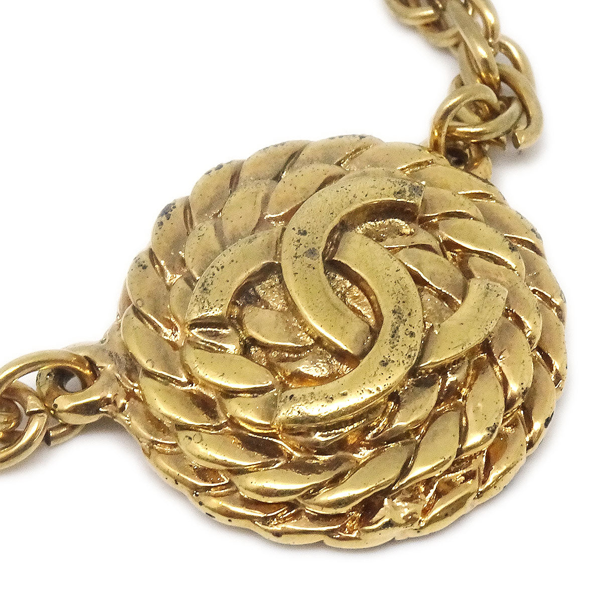 Luxury Chanel 1985 Woven CC Necklace 3632