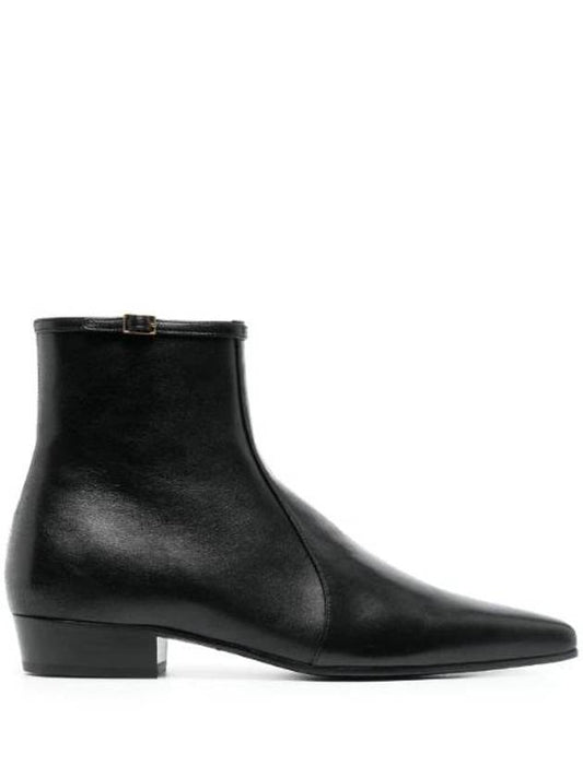 Luxury Saint Laurent Romeo Calf Leather Ankle Boots Black
