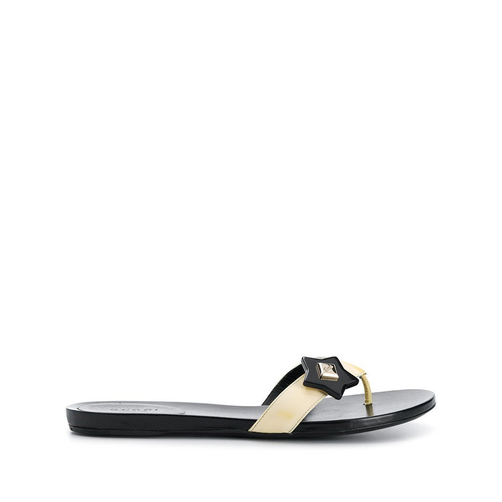 Luxury Gucci Trending 2025 Black and Beige Flip-Flops - '00s