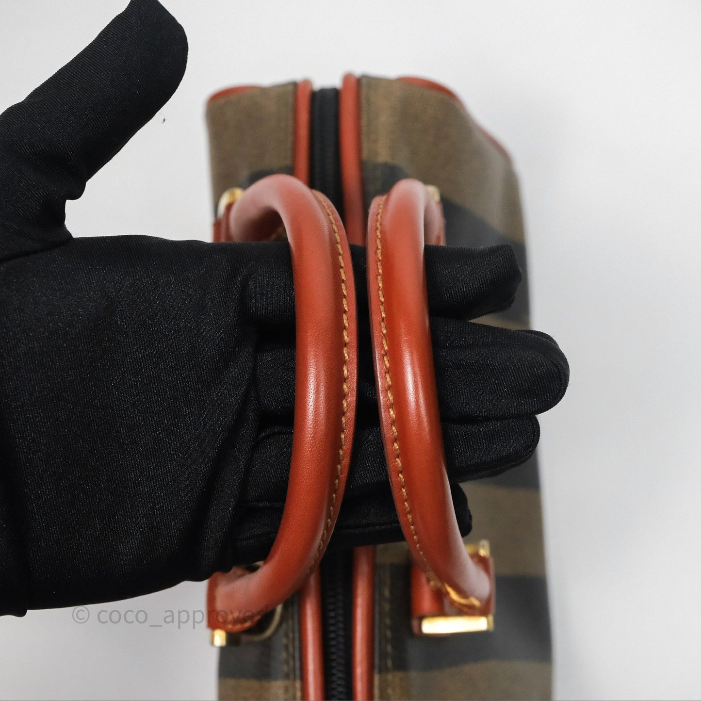 Fendi Mini Vintage Striped Boston Bag