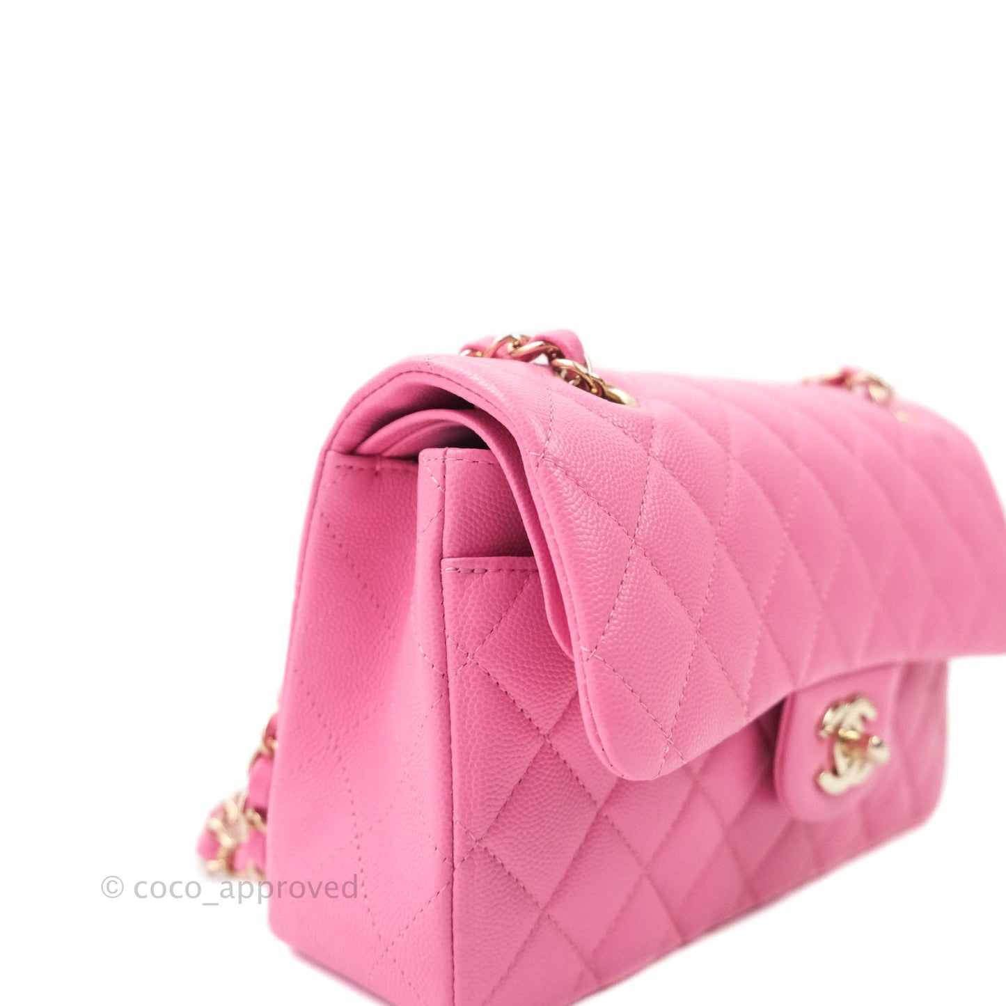 Chanel Classic Small S/M Flap Pink Caviar Gold Hardware 21P