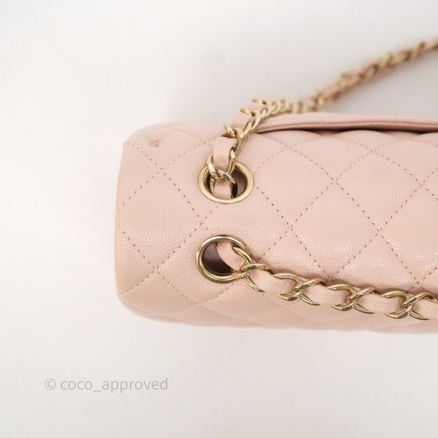 Chanel Classic M/L Medium Flap Quilted Pink Caviar Gold Hardware