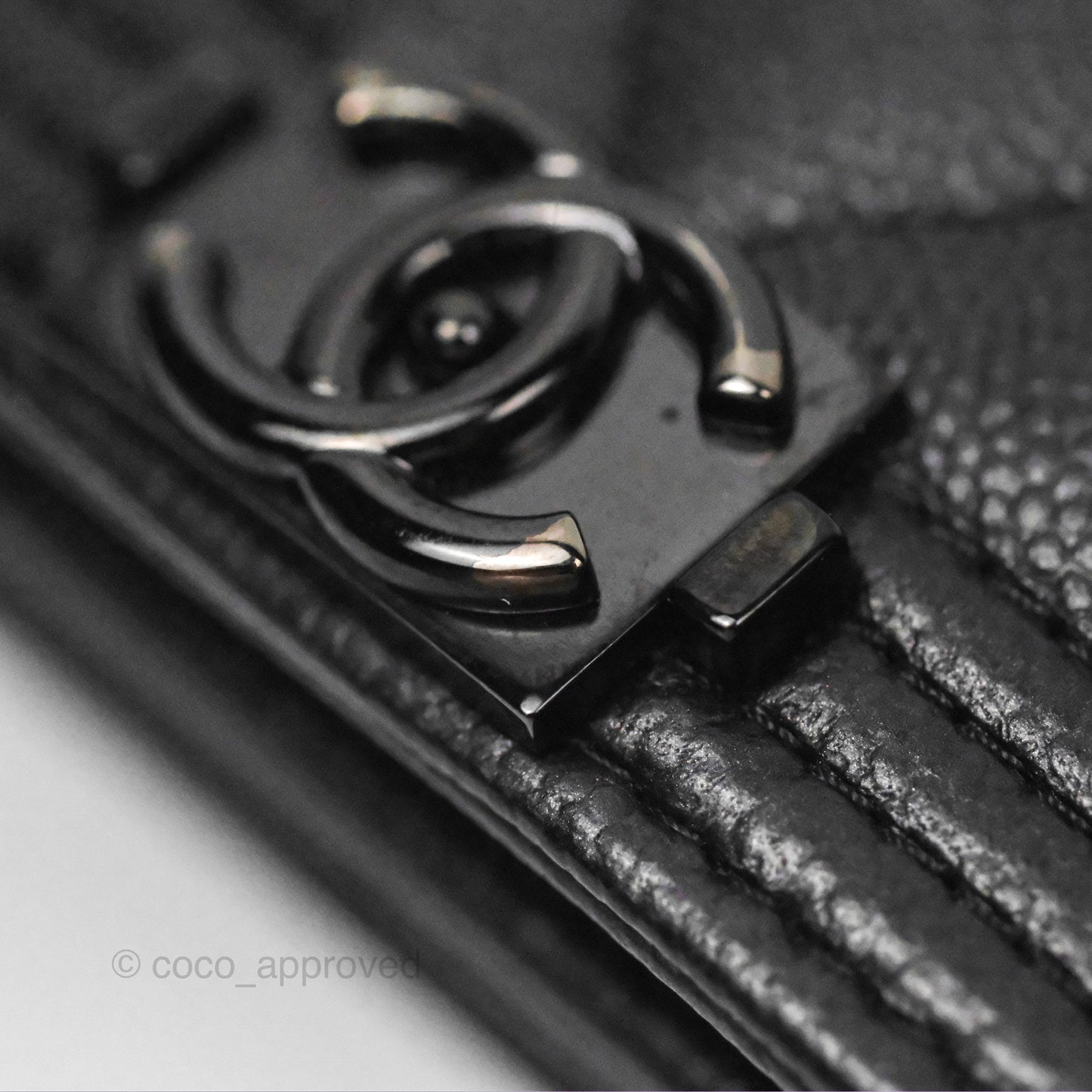 Chanel Quilted Boy Wallet on Chain WOC So Black Caviar
