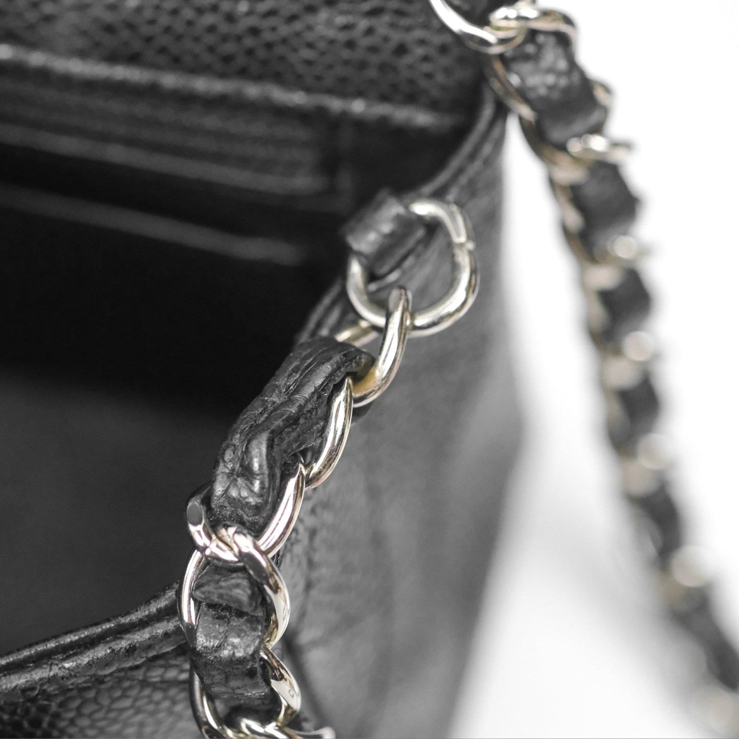 Chanel Classic Quilted Mini Rectangular Flap Black Caviar Silver Hardware
