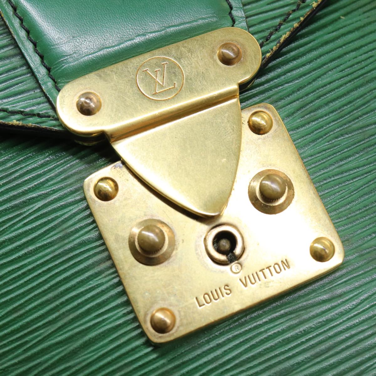LOUIS VUITTON Epi Serviette Ambassador Business Bag Green M54412 LV 84072