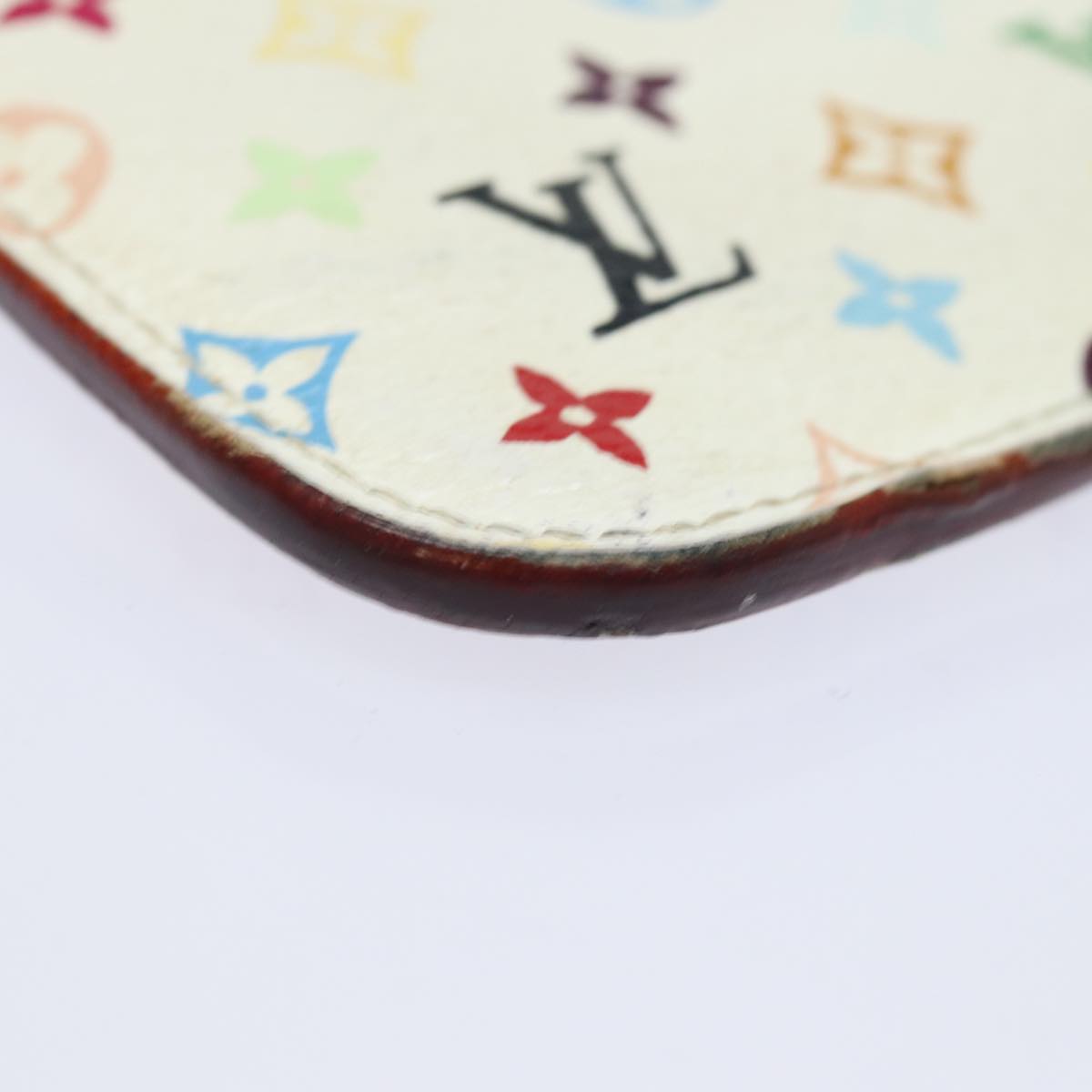 LOUIS VUITTON  Multicolor Pochette ClesNM Coin Purse White M93734 LV 84075
