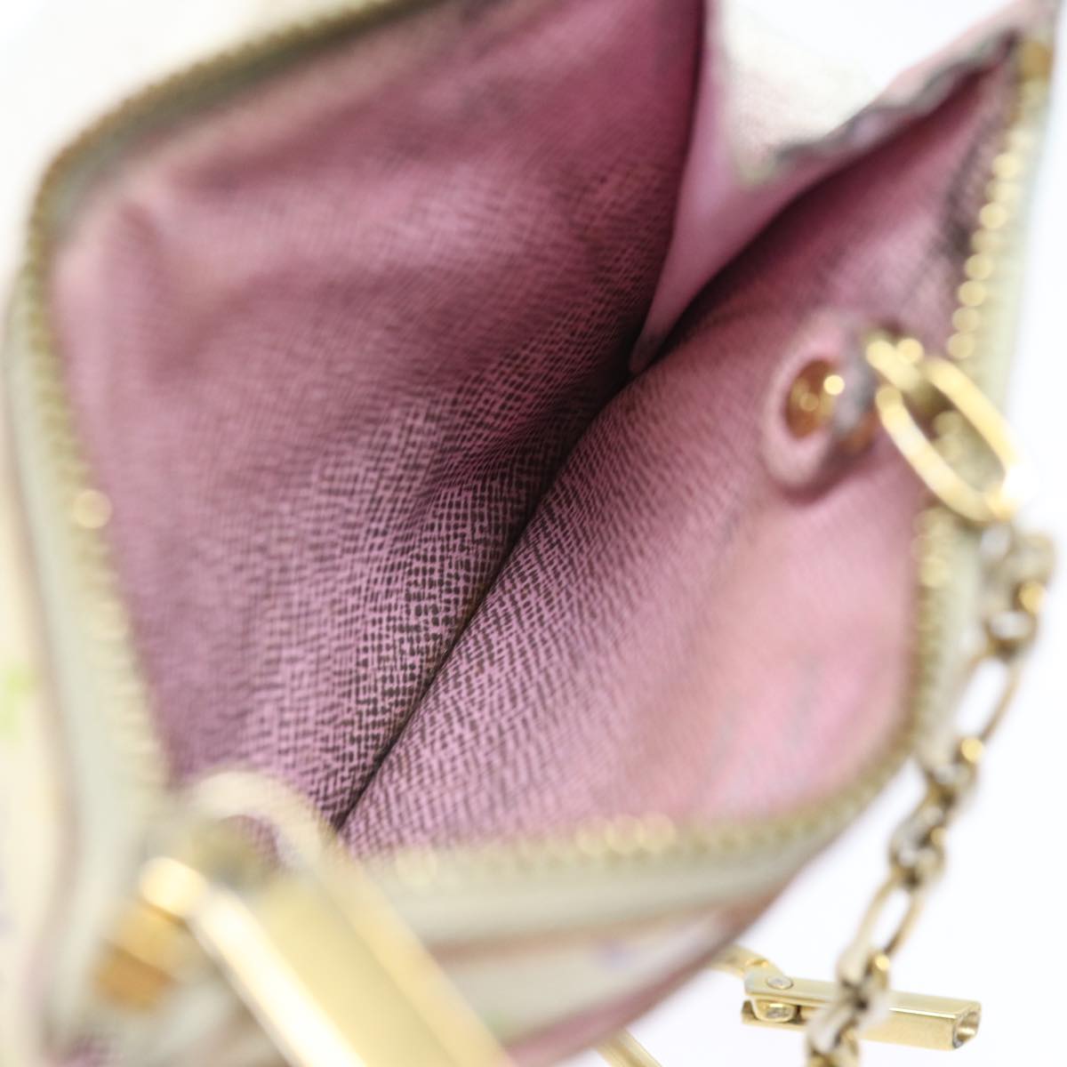 LOUIS VUITTON  Multicolor Pochette ClesNM Coin Purse White M93734 LV 84075