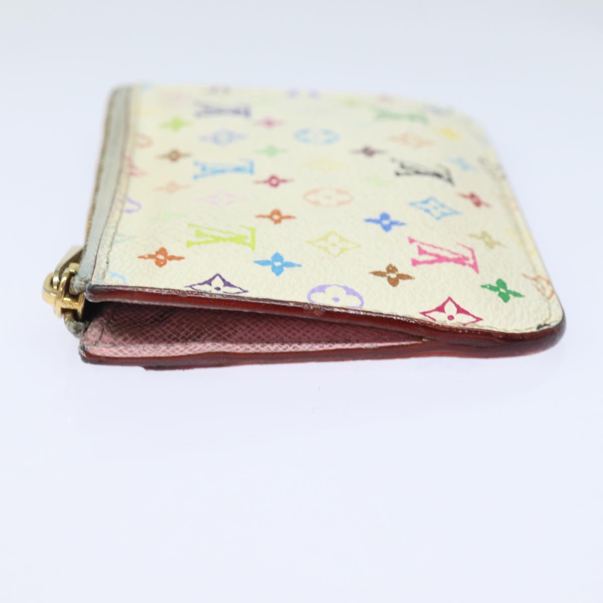 LOUIS VUITTON  Multicolor Pochette ClesNM Coin Purse White M93734 LV 84075