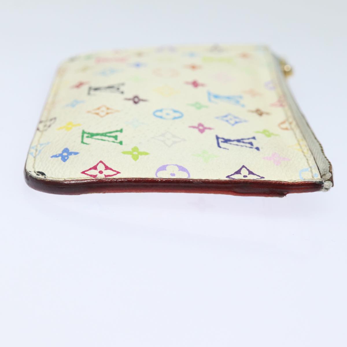 LOUIS VUITTON  Multicolor Pochette ClesNM Coin Purse White M93734 LV 84075