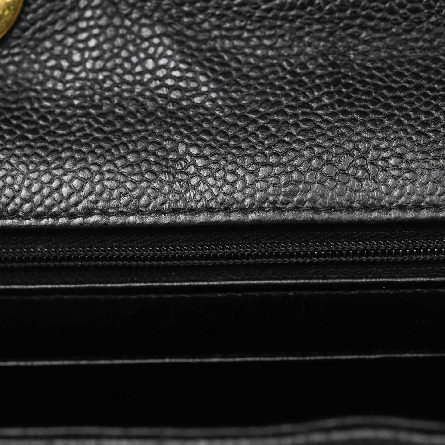 Chanel Vintage Jumbo Single Flap Black Caviar 24K Gold Hardware