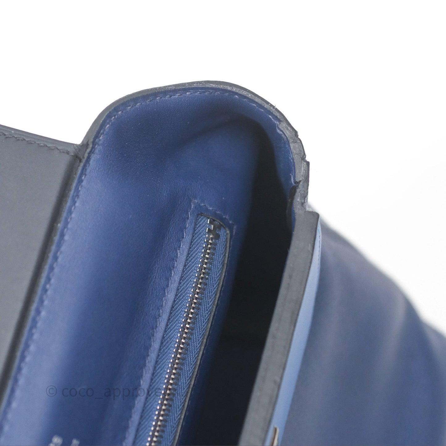Hermès 24/24 21 Mini Bleu Saphir 73/ Bleu Indigo 76/ Bleu France 71 Evercolor/ Swift Palladium Hardware