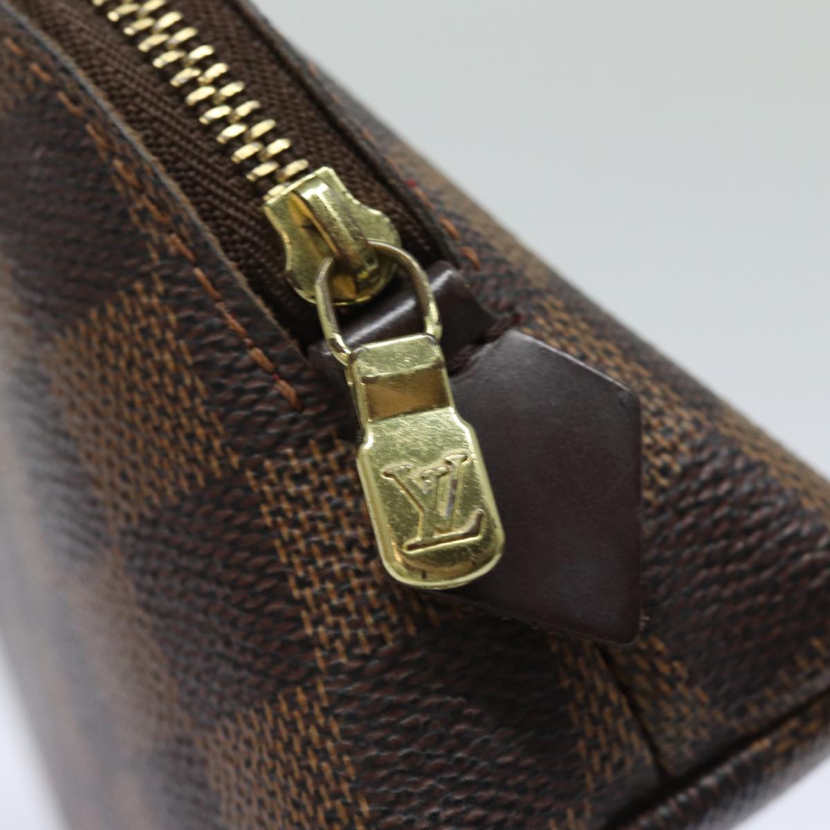 LOUIS VUITTON Damier Ebene Pochette Cosmetic PM Pouch N47516 LV 84089