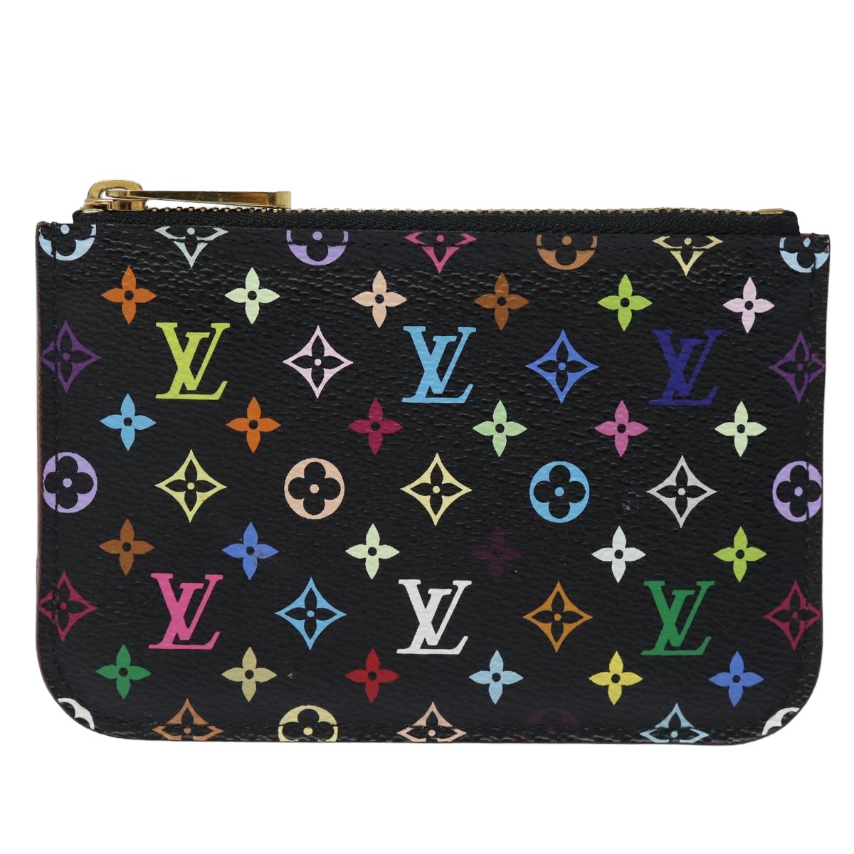 LOUIS VUITTON Multicolor Pochette ClesNM Coin Purse Black M60279 LV 84090