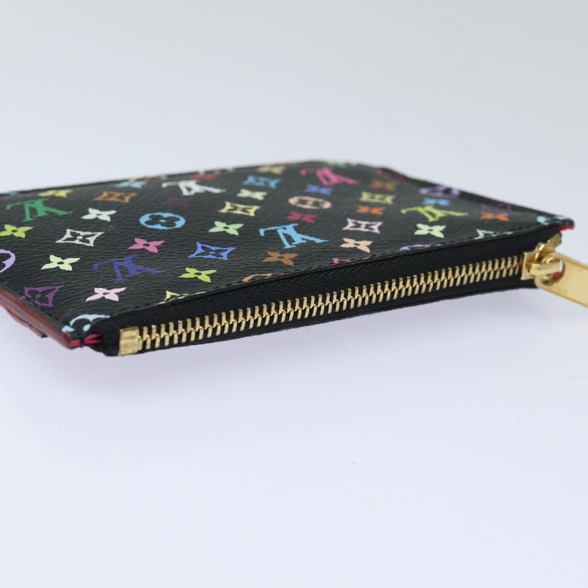 LOUIS VUITTON Multicolor Pochette ClesNM Coin Purse Black M60279 LV 84090