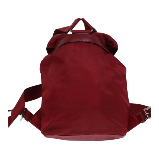 Luxury Prada Backpack Nylon Red Silver  84094