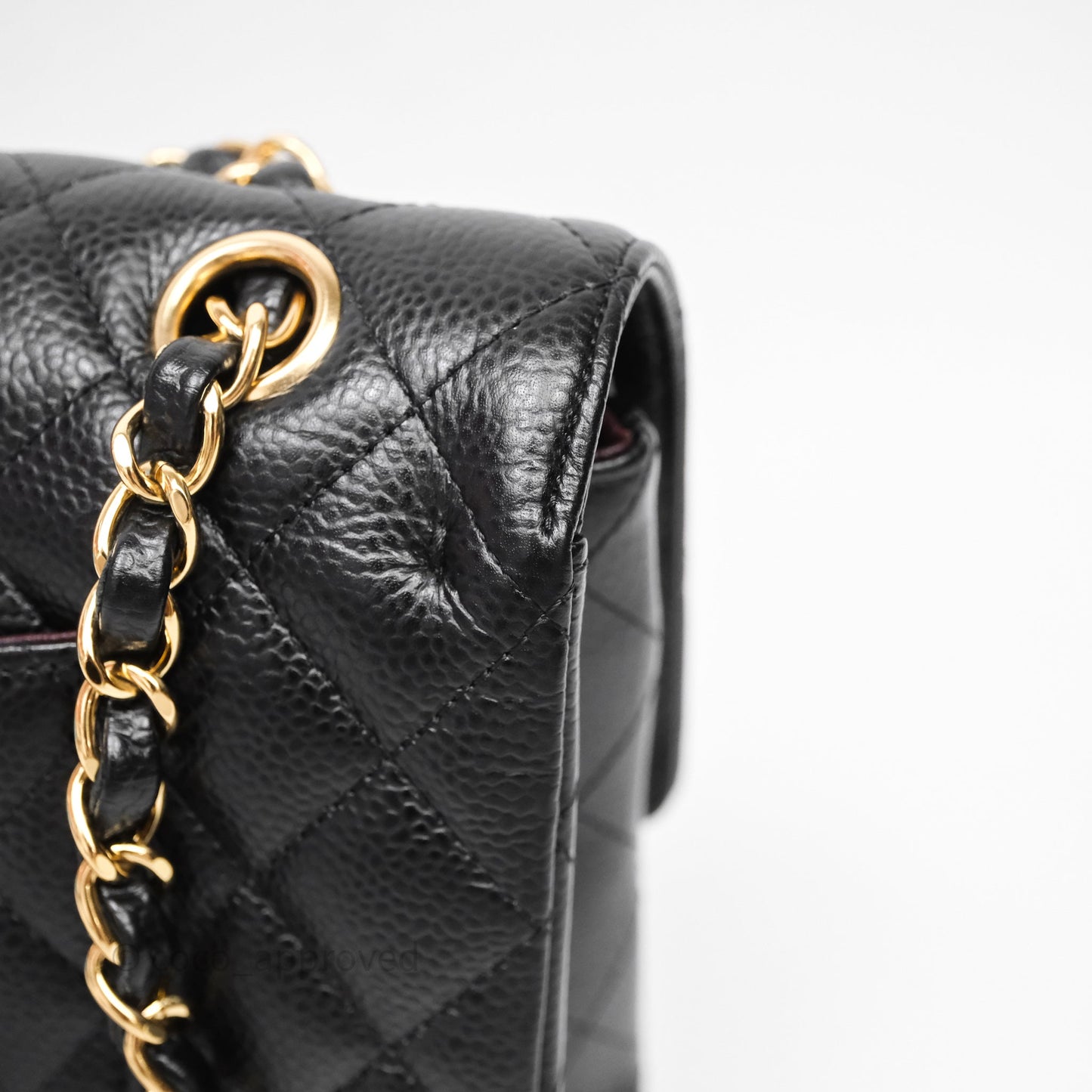 Chanel Quilted Classic M/L Medium Flap Black Caviar Gold Hardware