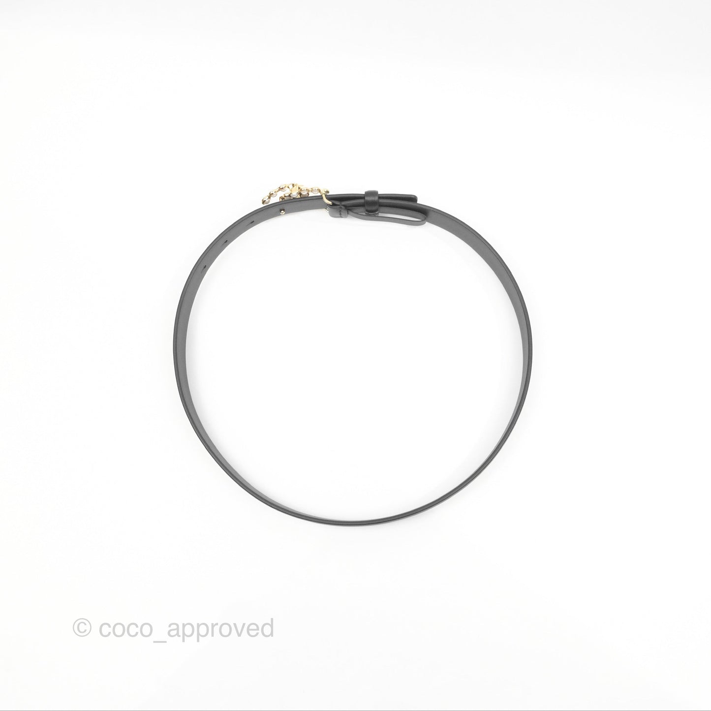 Chanel Pearl CC Belt Black Size 75 24S