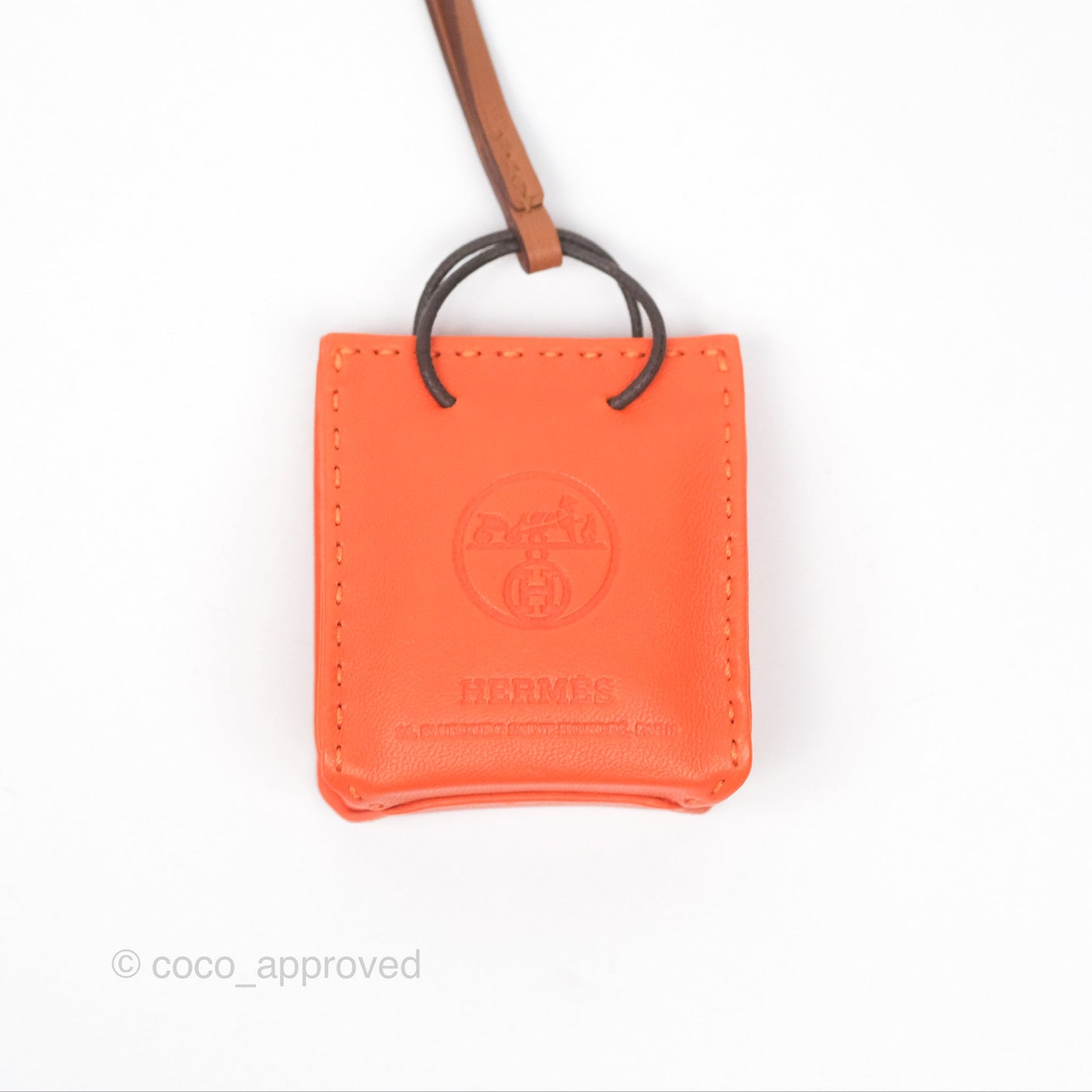 Hermès Orange Shopping Bag Charm