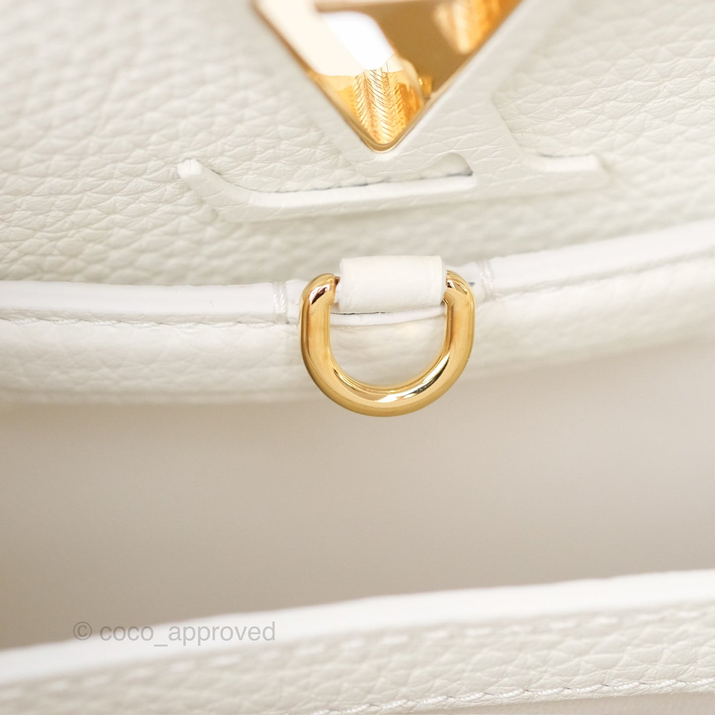 Louis Vuitton Taurillon Capucines BB Snow